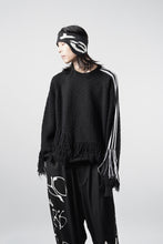 画像をギャラリービューアに読み込む, Y-3 Yohji Yamamoto KNITTED 3 STRIPES FRINGY SWEATER (BLACK)