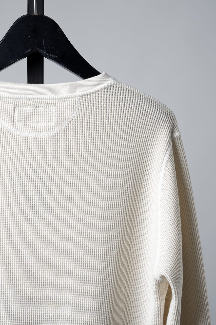 画像をギャラリービューアに読み込む, LASTMAN WAFFLE HENLEY 3/4 SLEEVE TOPS (WHITE)