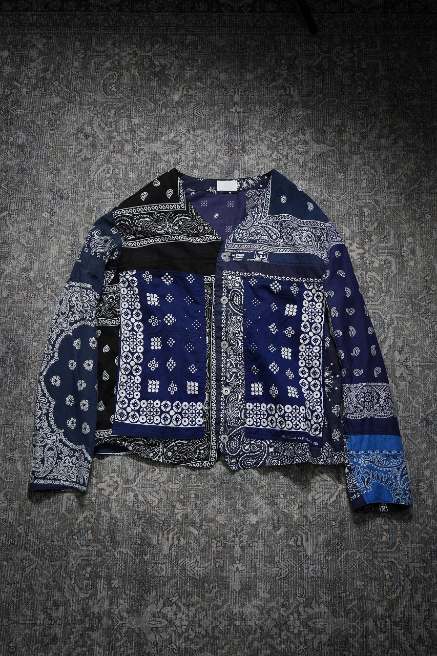 画像をギャラリービューアに読み込む, CHANGES REMAKE VINTAGE BANDANA ENGINNER JACKET (BLACK / NAVY)