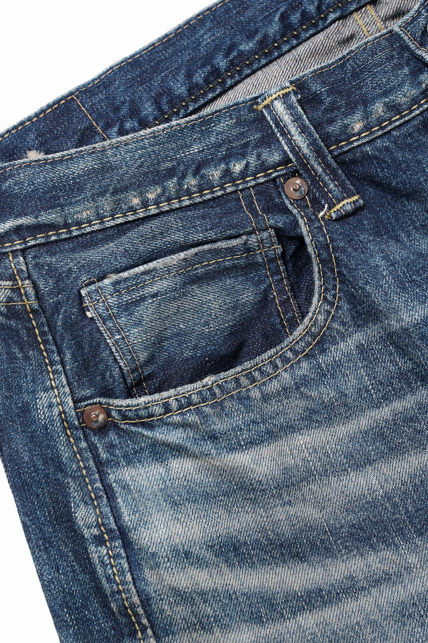 画像をギャラリービューアに読み込む, FULLCOUNT &quot;More Than Just Fear&quot; WWⅡ Model Denim Pants / 13.7oz Zimbabwe Selvedge Denim (INDIGO BLUE)
