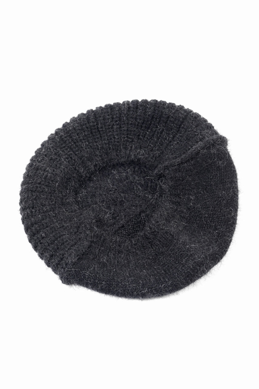 Y's MAHAIR WOOL COMBINATION BERET (BLACK)