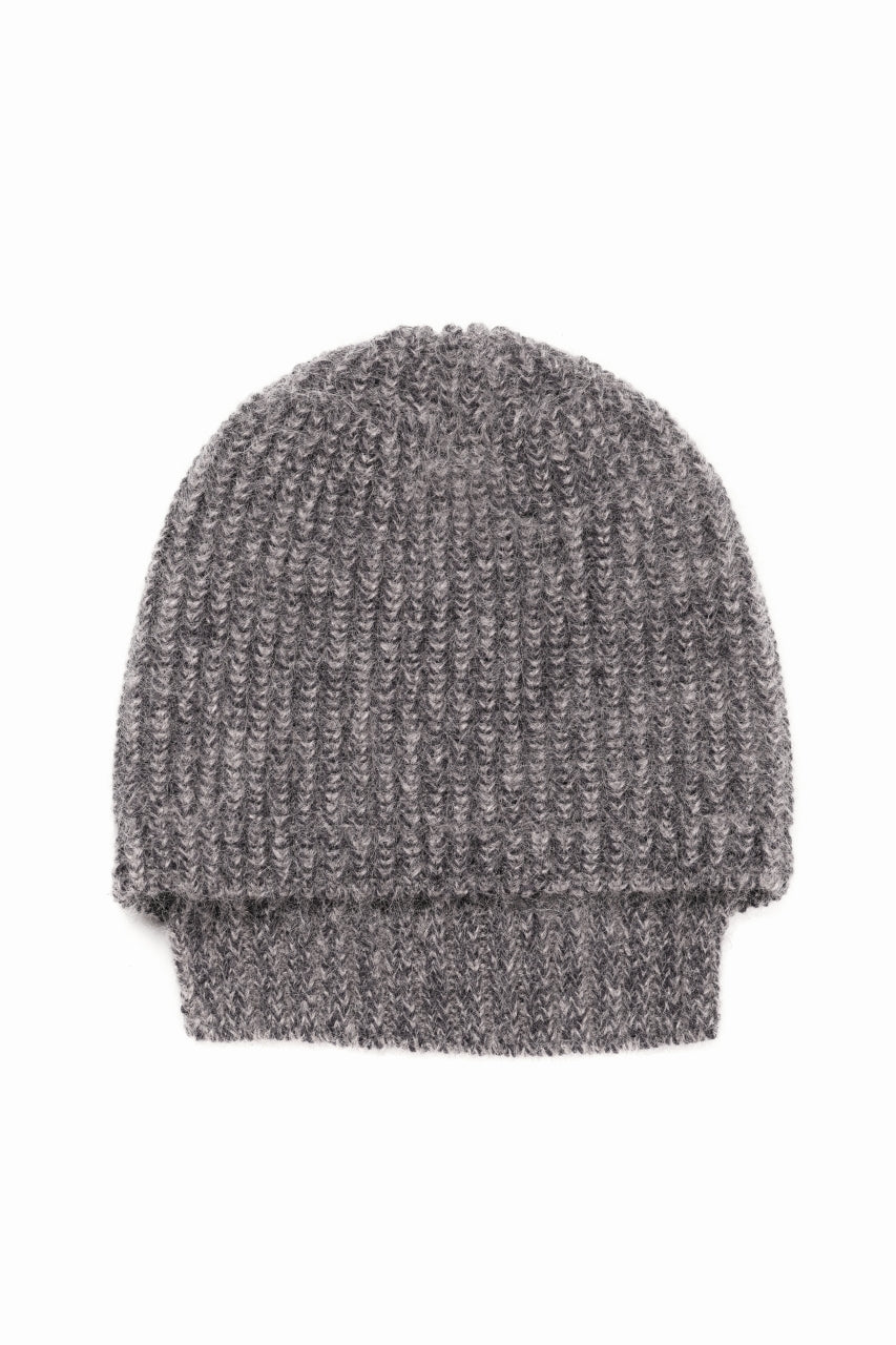 Y's MAHAIR WOOL COMBINATION KNIT BEANIE (BEIGE)