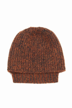 画像をギャラリービューアに読み込む, Y&#39;s MAHAIR WOOL COMBINATION KNIT BEANIE (ORANGE)