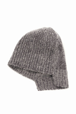 Y's MAHAIR WOOL COMBINATION KNIT BEANIE (BEIGE)