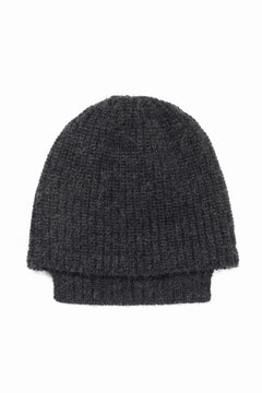 画像をギャラリービューアに読み込む, Y&#39;s MAHAIR WOOL COMBINATION KNIT BEANIE (BLACK)