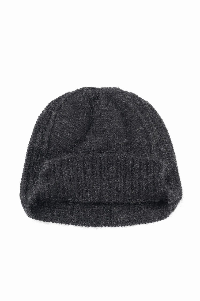 画像をギャラリービューアに読み込む, Y&#39;s MAHAIR WOOL COMBINATION KNIT BEANIE (BLACK)
