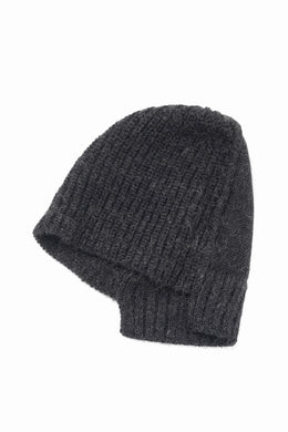 Y's MAHAIR WOOL COMBINATION KNIT BEANIE (BLACK)
