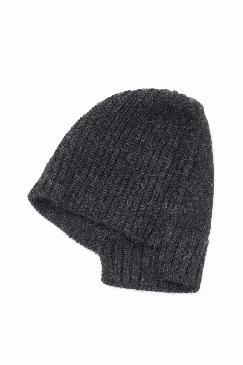 画像をギャラリービューアに読み込む, Y&#39;s MAHAIR WOOL COMBINATION KNIT BEANIE (BLACK)