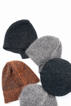 画像をギャラリービューアに読み込む, Y&#39;s MAHAIR WOOL COMBINATION KNIT BEANIE (ORANGE)