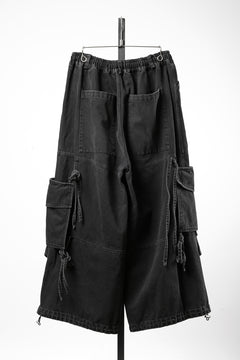 Load image into Gallery viewer, 【SAMPLE】A.F ARTEFACT KNOTTING DETAIL VOLUME PANTS / FADED DENIM (BLACK)