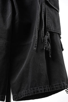 Load image into Gallery viewer, 【SAMPLE】A.F ARTEFACT KNOTTING DETAIL VOLUME PANTS / FADED DENIM (BLACK)