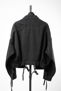 Load image into Gallery viewer, 【SAMPLE】A.F ARTEFACT KNOTTING DETAIL SHORT JACKET / FADED DENIM (BLACK)