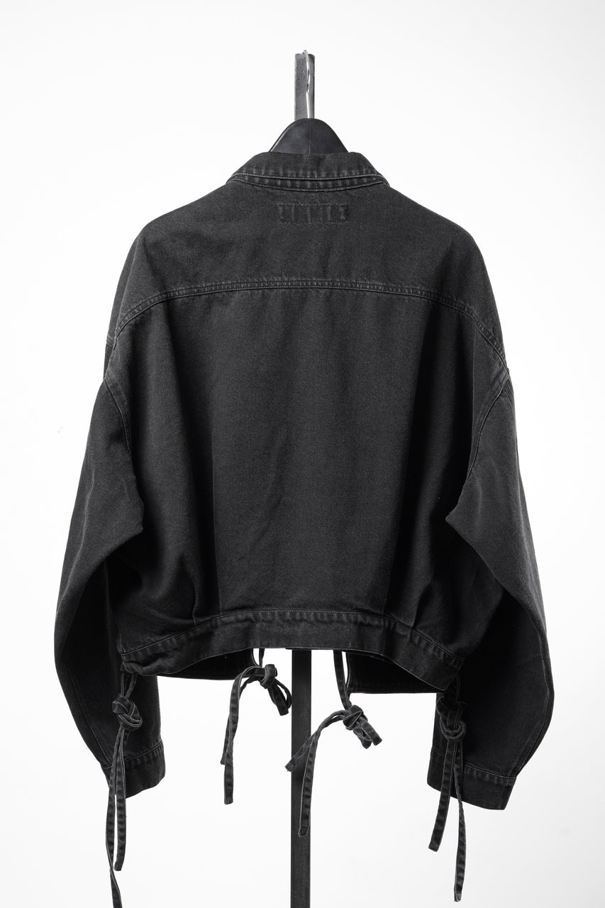 Load image into Gallery viewer, 【SAMPLE】A.F ARTEFACT KNOTTING DETAIL SHORT JACKET / FADED DENIM (BLACK)