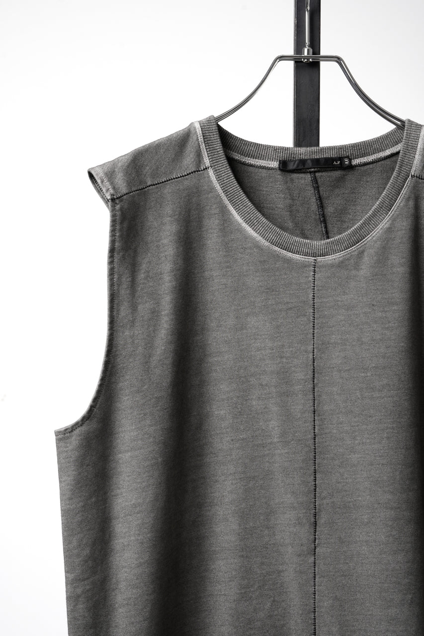 Load image into Gallery viewer, A.F ARTEFACT SLEEVELESS TOP / CARBON DYED LIGHT TERRY (GREY)