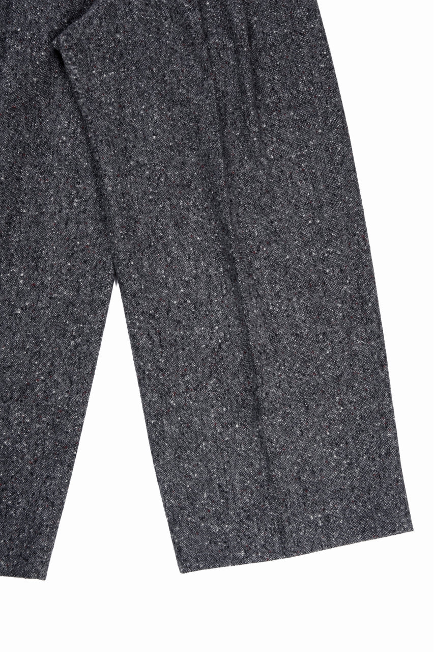 TARO HORIUCHI / th products Extra Volumed Tapered Trousers / Bishu Nep Tweed (grey)