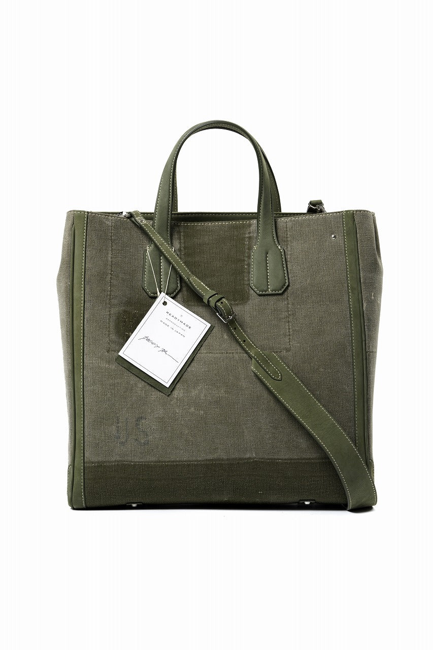 画像をギャラリービューアに読み込む, READYMADE PEGGY BAG NO LOGO - Remade from Vintage Military Canvas (KHAKI)