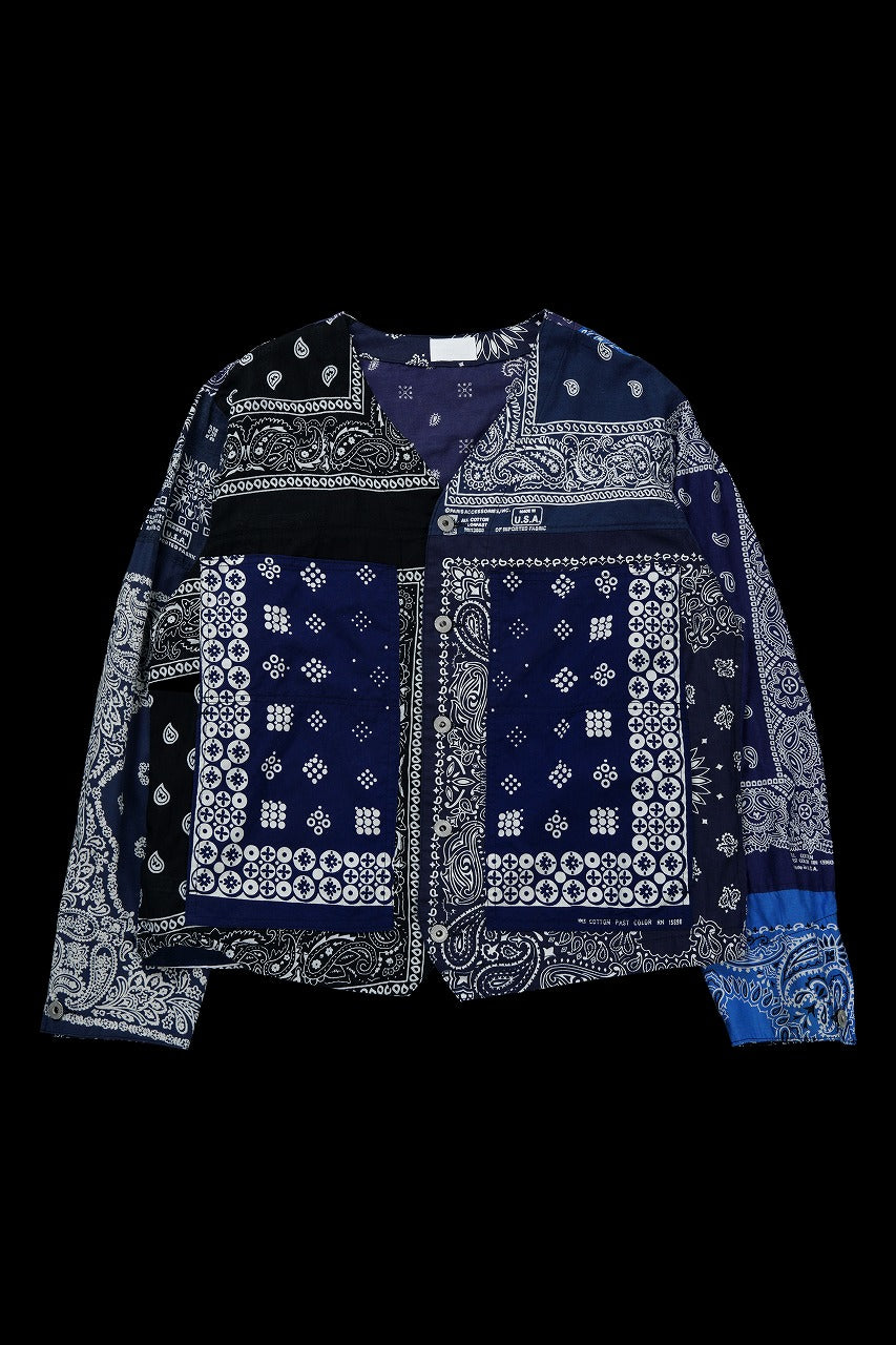画像をギャラリービューアに読み込む, CHANGES REMAKE VINTAGE BANDANA ENGINNER JACKET (BLACK / NAVY)