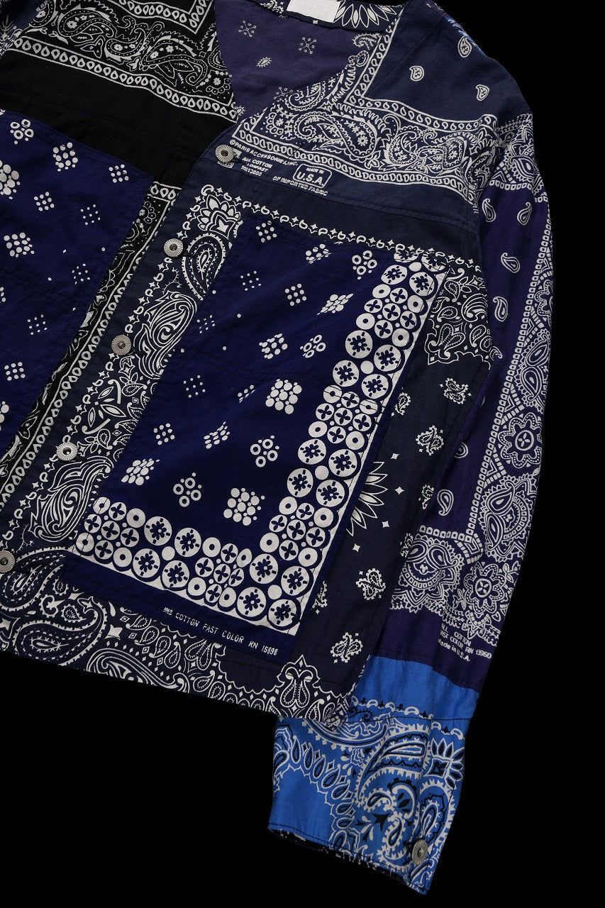 画像をギャラリービューアに読み込む, CHANGES REMAKE VINTAGE BANDANA ENGINNER JACKET (BLACK / NAVY)