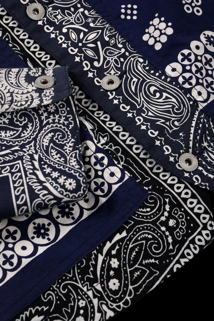 画像をギャラリービューアに読み込む, CHANGES REMAKE VINTAGE BANDANA ENGINNER JACKET (BLACK / NAVY)