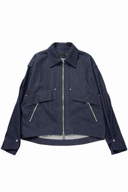 A.F ARTEFACT TUCK SLEEVE JACKET / RAW DENIM (NAVY)