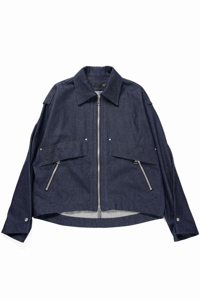 A.F ARTEFACT TUCK SLEEVE JACKET / RAW DENIM (NAVY)