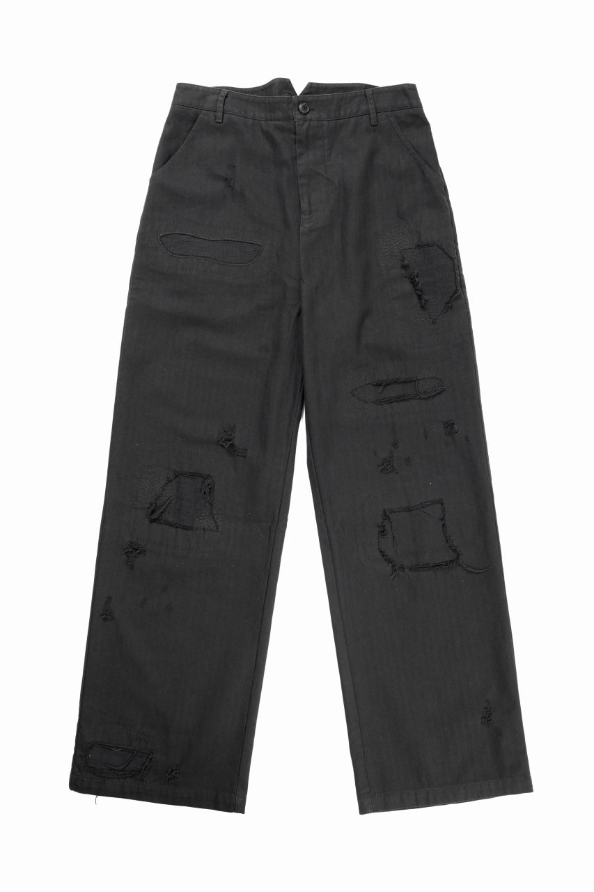 Professor.E DISTRESSED WORK PANTS (BLACK)