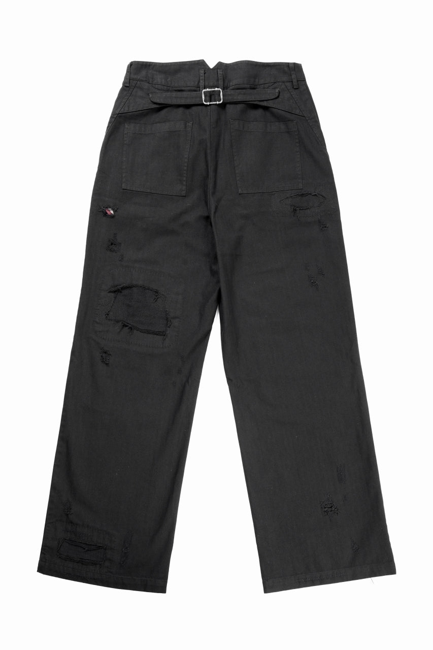 Professor.E DISTRESSED WORK PANTS (BLACK)