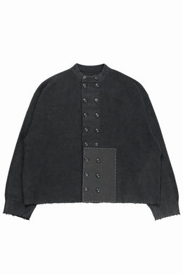 Professor.E DOUBLED BREASTED AGED KNIT (BLACK)