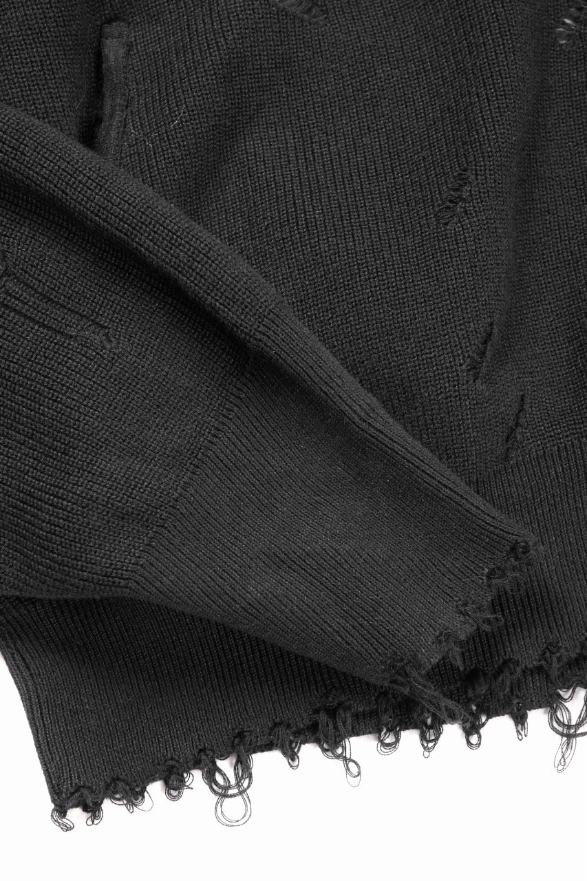 画像をギャラリービューアに読み込む, Professor.E DESTROYED KNIT JACKET (BLACK)