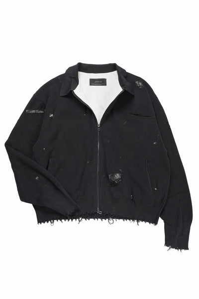 Professor.E DESTROYED KNIT JACKET (BLACK)