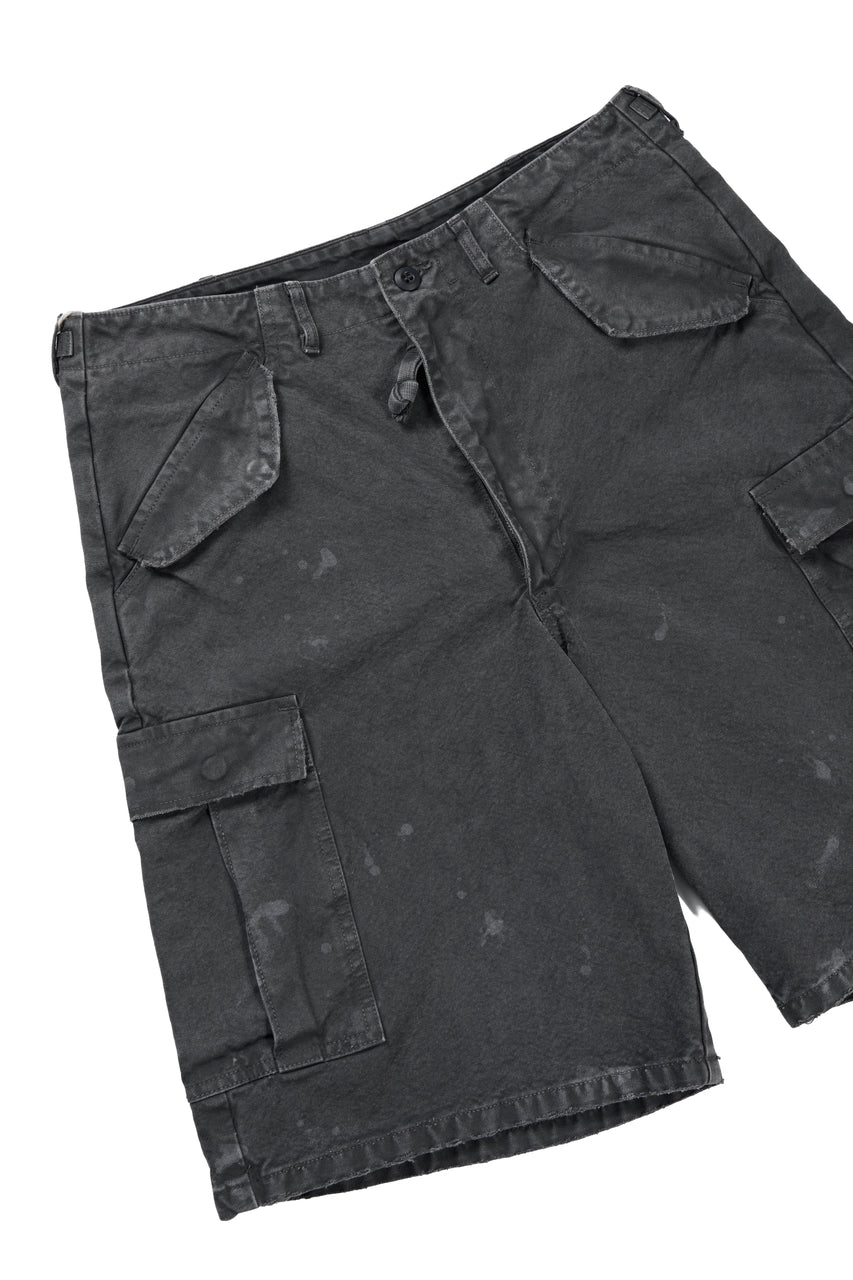 Load image into Gallery viewer, FULLCOUNT 1144VE Tent Cloth Field Cargo Shorts VE / Vintage Effect (Faded Black)