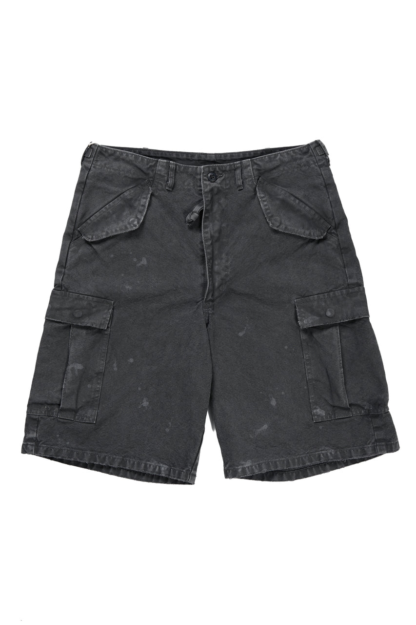 Load image into Gallery viewer, FULLCOUNT 1144VE Tent Cloth Field Cargo Shorts VE / Vintage Effect (Faded Black)