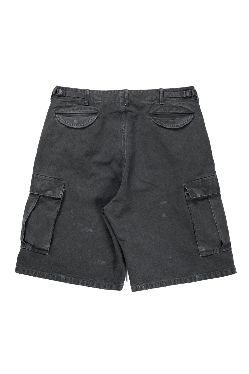 Load image into Gallery viewer, FULLCOUNT 1144VE Tent Cloth Field Cargo Shorts VE / Vintage Effect (Faded Black)