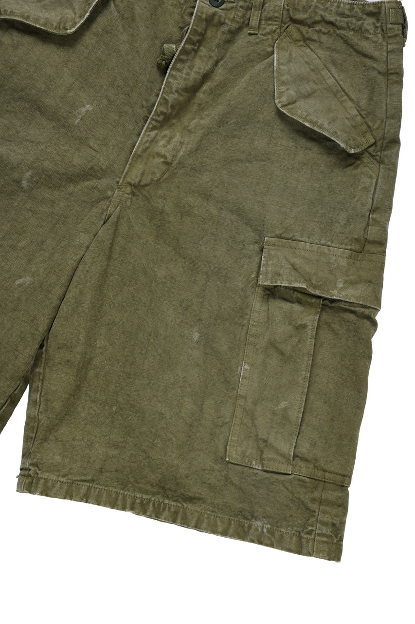 Load image into Gallery viewer, FULLCOUNT 1144VE Tent Cloth Field Cargo Shorts VE / Vintage Effect (O.D)