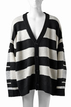 画像をギャラリービューアに読み込む, A.F ARTEFACT BORSERS COMBI KNIT CARDIGAN (BLACK x IVORY x GREY)