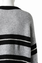 画像をギャラリービューアに読み込む, A.F ARTEFACT BORSERS COMBI KNIT CARDIGAN (BLACK x IVORY x GREY)
