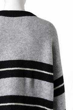 画像をギャラリービューアに読み込む, A.F ARTEFACT BORSERS COMBI KNIT CARDIGAN (BLACK x IVORY x GREY)