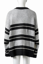 画像をギャラリービューアに読み込む, A.F ARTEFACT BORSERS COMBI KNIT CARDIGAN (BLACK x IVORY x GREY)