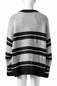 画像をギャラリービューアに読み込む, A.F ARTEFACT BORSERS COMBI KNIT CARDIGAN (BLACK x IVORY x GREY)