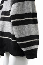 画像をギャラリービューアに読み込む, A.F ARTEFACT BORSERS COMBI KNIT CARDIGAN (BLACK x IVORY x GREY)