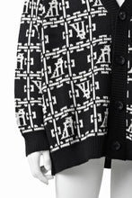 画像をギャラリービューアに読み込む, A.F ARTEFACT JACGUARD KNIT CARDIGAN (BLACK x IVORY)