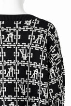 画像をギャラリービューアに読み込む, A.F ARTEFACT JACGUARD KNIT CARDIGAN (BLACK x IVORY)
