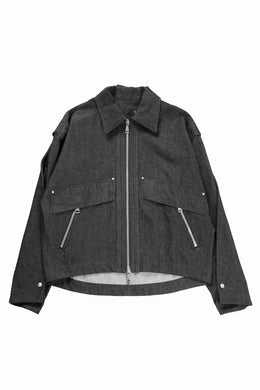 A.F ARTEFACT TUCK SLEEVE JACKET / RAW DENIM (BLACK)