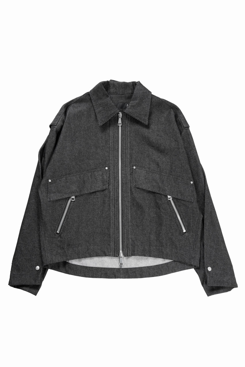 A.F ARTEFACT TUCK SLEEVE JACKET / RAW DENIM (BLACK)