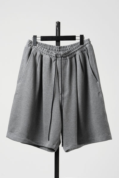 N/07 2TUCK EASY SHORTS / RIBBED CARDBOARD KNIT JERSEY (GREY)