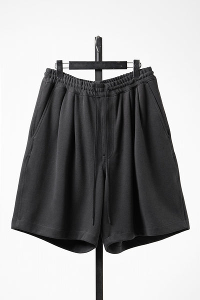 N/07 2TUCKS EASY SHORTS / RIBBED CARDBOARD KNIT JERSEY (CHARCOAL)
