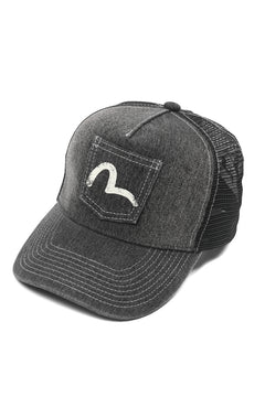 画像をギャラリービューアに読み込む, EVISU EJ, WASHED DENIM CAP-REGULAR FIT (DARK TONE BLACK)
