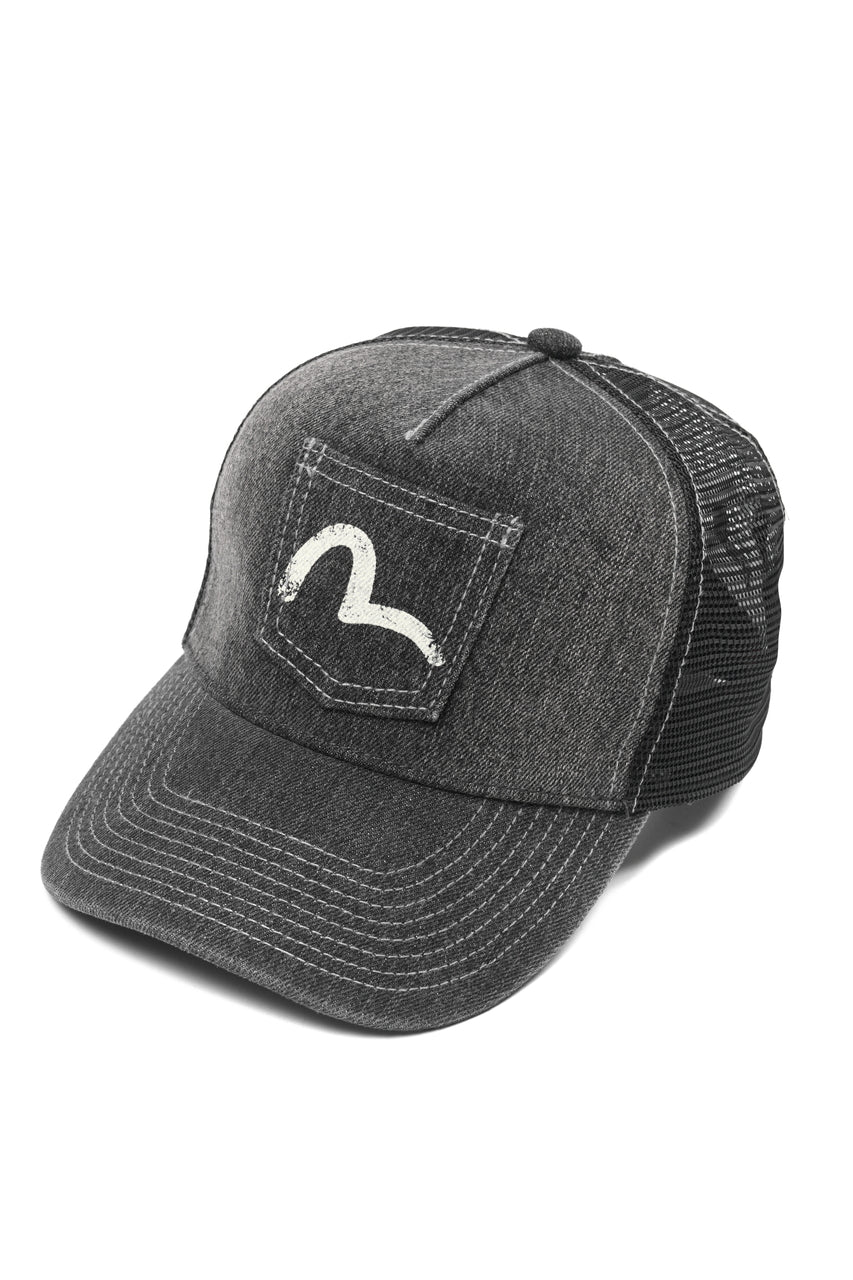 画像をギャラリービューアに読み込む, EVISU EJ, WASHED DENIM CAP-REGULAR FIT (DARK TONE BLACK)