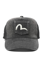 画像をギャラリービューアに読み込む, EVISU EJ, WASHED DENIM CAP-REGULAR FIT (DARK TONE BLACK)