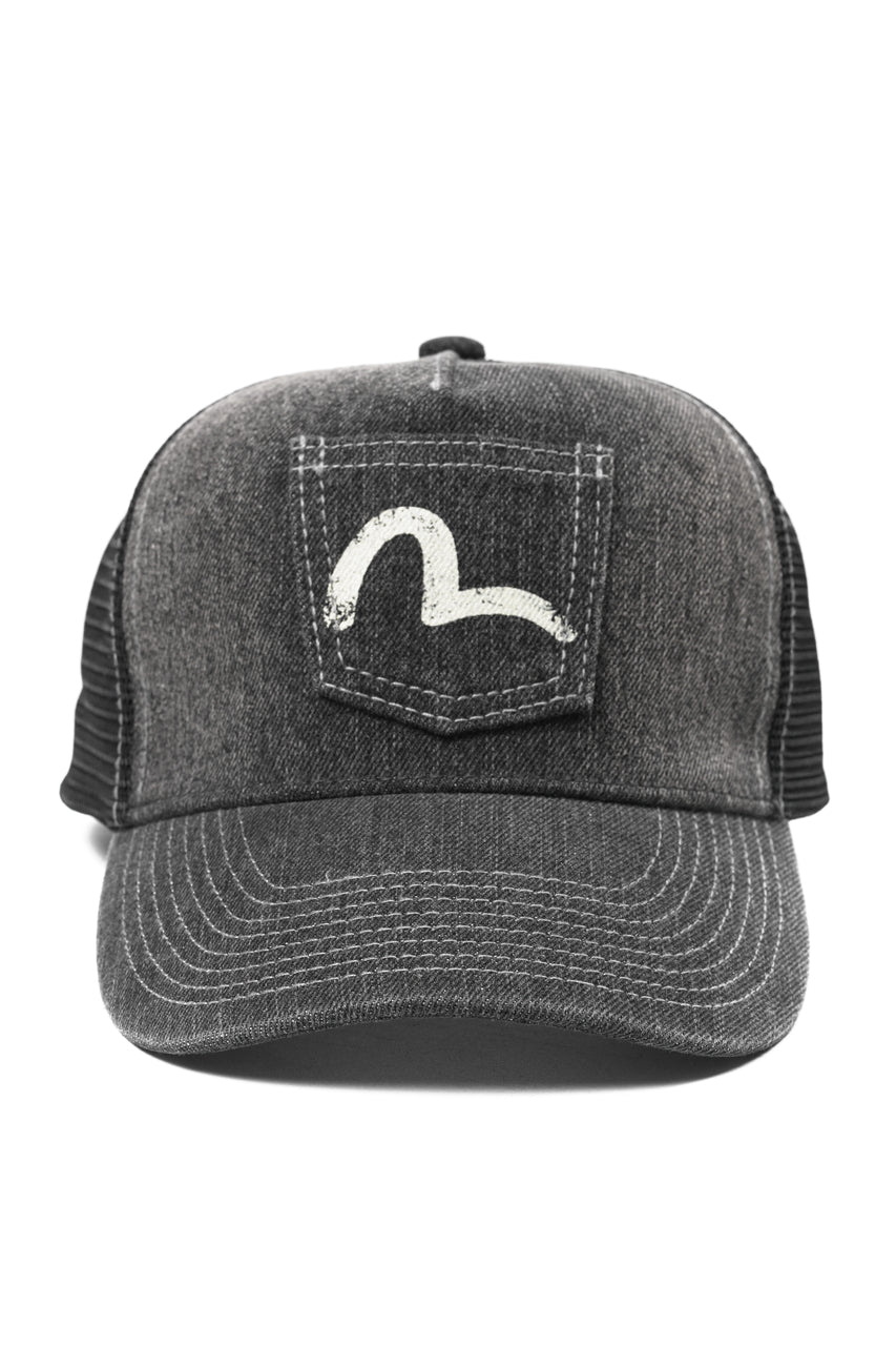 画像をギャラリービューアに読み込む, EVISU EJ, WASHED DENIM CAP-REGULAR FIT (DARK TONE BLACK)